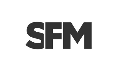 SFM logo design template with strong and modern bold text. Initial based vector logotype featuring simple and minimal typography. Trendy company identity.