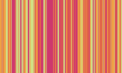 Obraz premium Pattern of vertical stripes, colorful thin and thick lines. Irregular stripe background, vector seamless texture. Abstract striped geometric design in bright colors.
