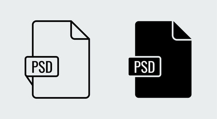 PSD file format document icon. Easy editable vector design.