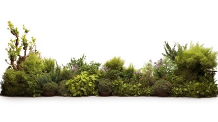 Bushes landscape border outdoors nature garden.