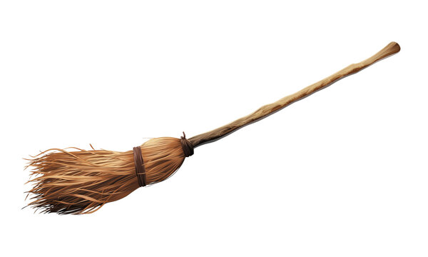 halloween jack o lantern broom isolated on transparent background