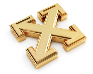 Obraz premium X3 Gold 3D Illustration Isolated on White Background - Bonus Chance for Business Brand