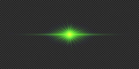 Green horizontal light effect of lens flares