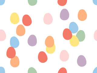 Seamless pattern with Easter eggs on white background vector.