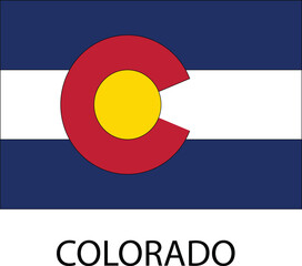 Colorado Flag, United States Flags, Vector Image, Color Book design