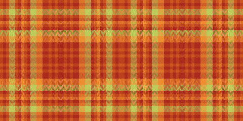 Painting textile background texture, rest seamless fabric plaid. Holiday tartan pattern check vector in orange and red colors.