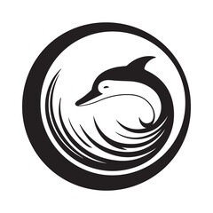 Simple Dolphin logo design template Vector Image illustration of a Dolphin isolated on white background