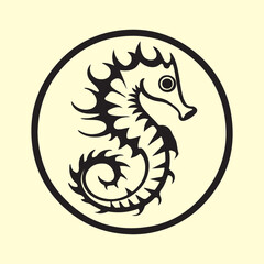 Sea horse animal logo template vector design isolated on white background