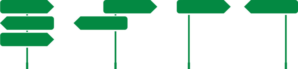 Blank signs vector for information of road direction, maps, text or banner. Road sign in realistic style isolated on white background. Danger blank warning empty sign.