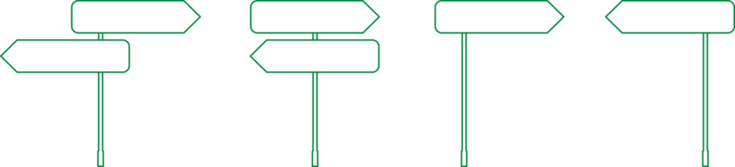 Obraz premium Blank signs vector for information of road direction, maps, text or banner. Road sign in realistic style isolated on white background. Danger blank warning empty sign.