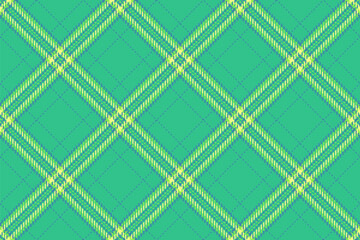 Wide seamless texture fabric, many plaid vector pattern. Customized textile check background tartan in mint and cyan colors.