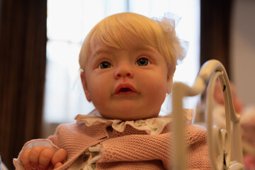 reborn baby doll close up shot