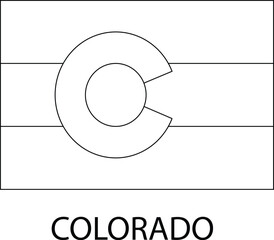 Colorado Flag, United States Flags, Black and White Image, Vector Image, Color Book design