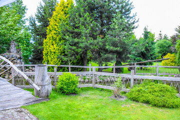 Nature. Beautiful landscape design on the site near the house