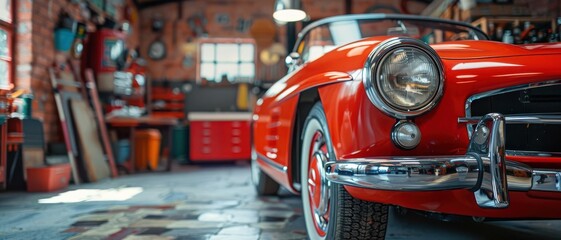 Fototapeta premium Classic car restoration bringing history to life