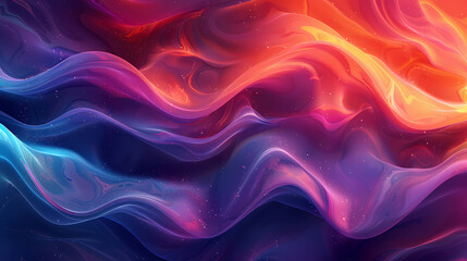 Obraz premium Vibrant abstract waves of colors blending into a mesmerizing gradient pattern
