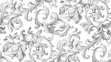 abstract floral ornamen design in tribal black and white art