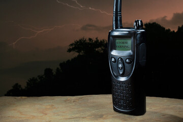 Radio warning of an approaching storm