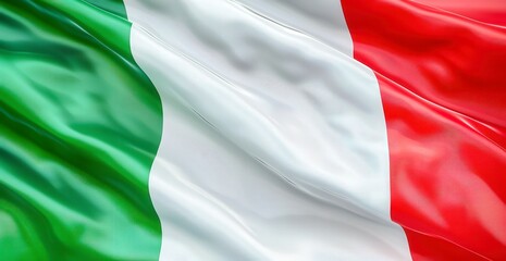 A flag of Italy with a red stripe and white and green stripes
