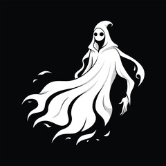 Halloween Ghost Silhouette Vector illustration
