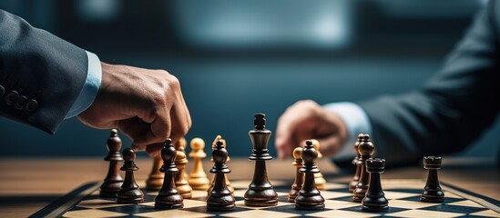 Strategic Chess Match: Two Players Focused on Their Moves