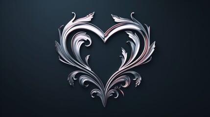 A close-up of a heart-shaped metal object on a black background, perfect for romantic and sentimental uses