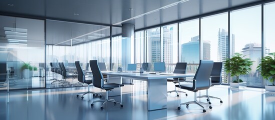 Modern Conference Room with City View