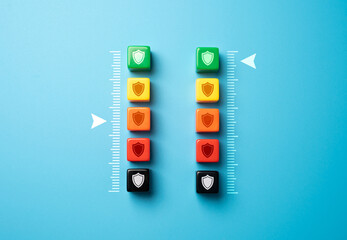 Levels of protection. Cyber security. Protection upgrade. Increasing defense. Security levels and...