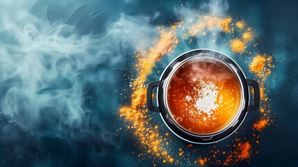 Pressure Cooker Simmering Sugar for a Caramel Sauce - Culinary Dish Cooking in Kitchen