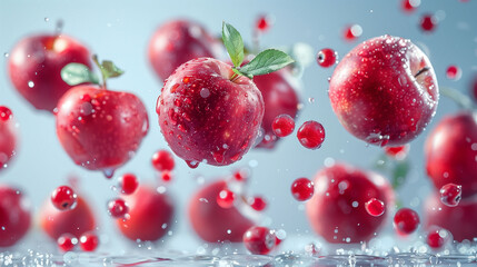 Types of vegetables and fruits with color background.