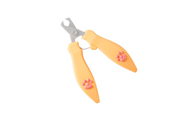 Cartoon pet nail clippers, 3d rendering.