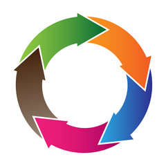 Circle arrows infographic design with 5 steps