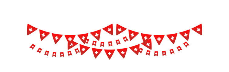 vector illustration of garland with swiss flag 