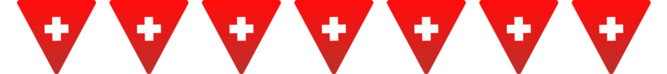 Obraz premium vector illustration of garland with swiss flag 