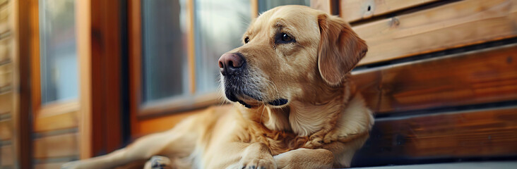 Loyal Dog Waiting at the Door Representing Faithfulness and Companionship