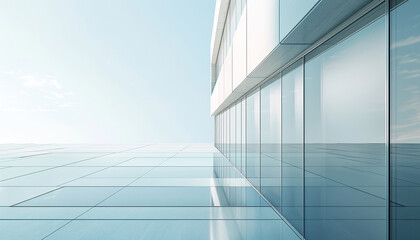 Obraz premium Minimalism, modern building in blue tones