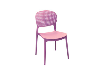 lilac plastic chair isolated on white background