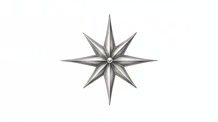 Obraz premium Vintage Eight-Pointed Compass Rose Illustration