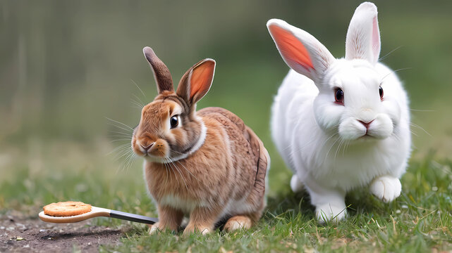Un lapin avec une mitraillette