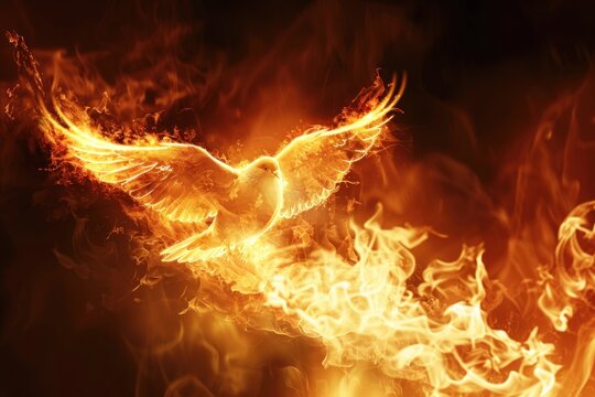 Holy spirit flaming dove concept wallpaper