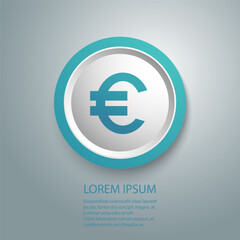 Euro symbol icon. Vector illustration