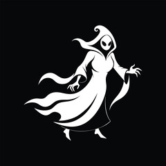 Halloween Ghost Silhouette Vector illustration