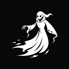 Halloween Ghost Silhouette Vector illustration