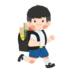 Boy on his way to school