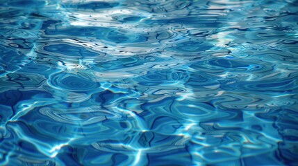The second image gives another close-up view of a clear blue water surface, highlighting detailed patterns of ripples and reflections of light.