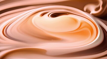 Whimsical coffee art, abstract pastel swirls of cream and espresso