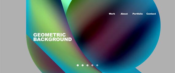 Bright multicolored geometric abstract shapes. Minimal trendy simplicity concept. Modern overlapping forms