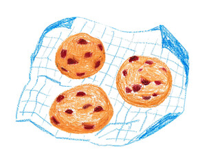 チョコチップクッキーのイラスト