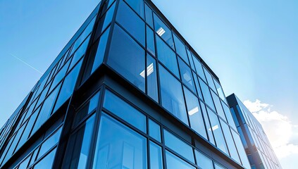 Obraz premium Reflective Glass Windows on Office Building