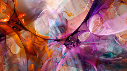 Obraz premium Metamorphic Marvel: An Uplifting Abstract Digital Artwork